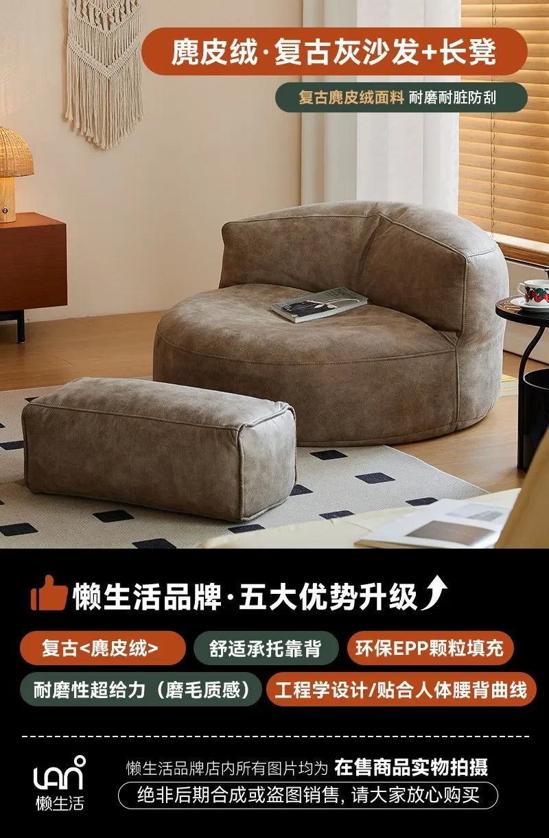 LSLeather Nordic Living Room Sofa Luxury Modern Cute Puff Couch Living Room Nordic Recliner Woonkamerbanken Living Room Furnitur