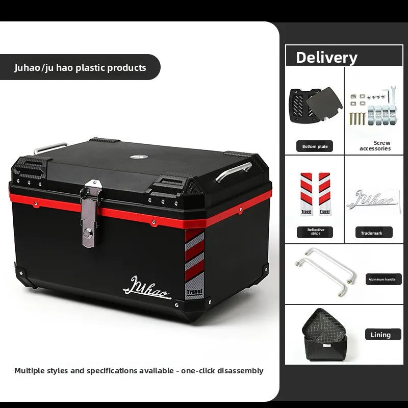 68L Electric Vehicle Trunk Large-Capacity Universal Motorcycle Tail Box Waterproof Electric Bike Delivery Storage Box