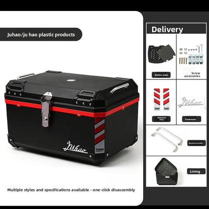68L Electric Vehicle Trunk Large-Capacity Universal Motorcycle Tail Box Waterproof Electric Bike Delivery Storage Box