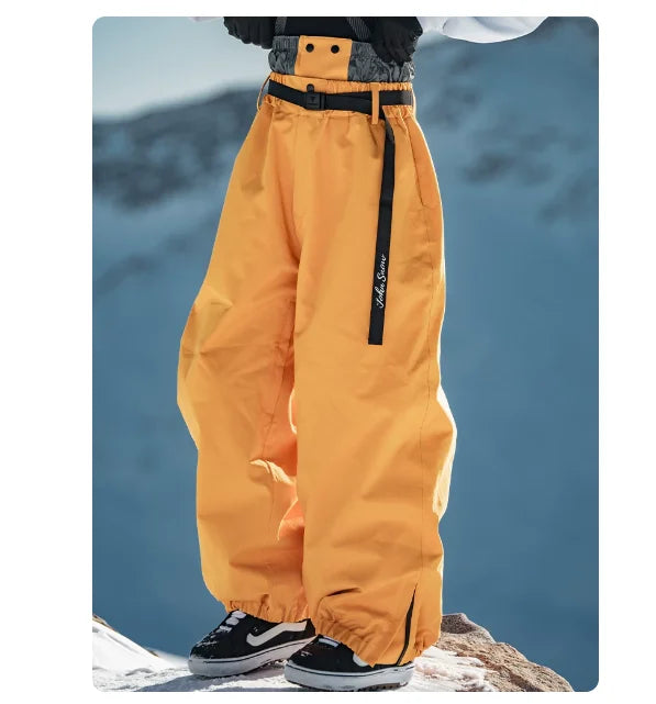John Snow Winter Women And Men's Waterproof Ski Pants Outdoor High Quality Breathable Loose Snow Trousers Ski Snowboarding Pants