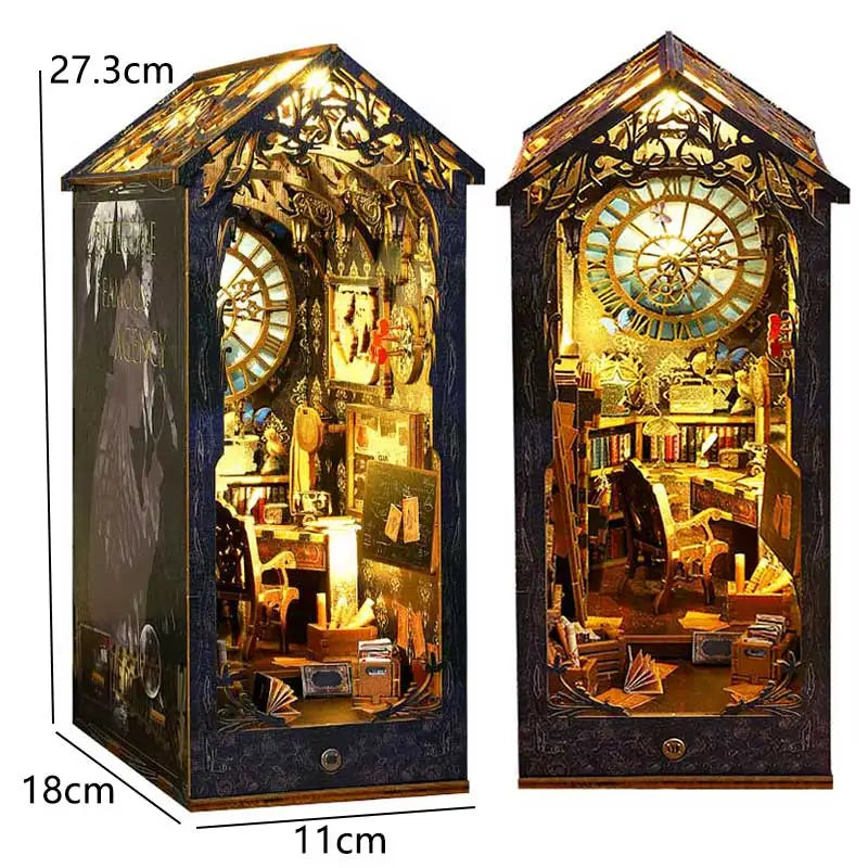 Magical DIY Book Nook Kits Miniature Doll House With LED Light 3D Puzzles Building Wooden Bookshelf Bookend Toy For Adults Gifts