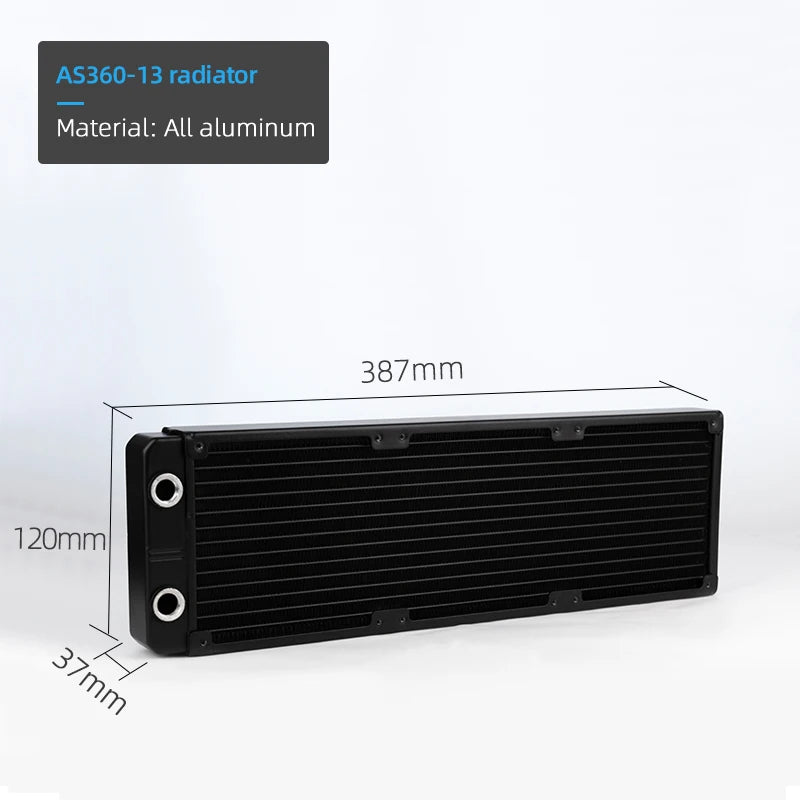 SysCooling 120/240/360mm Aluminum Water Cooling Radiator 35mm Thick 13 Waterways PC Liquid Cooler Heat Exchanger