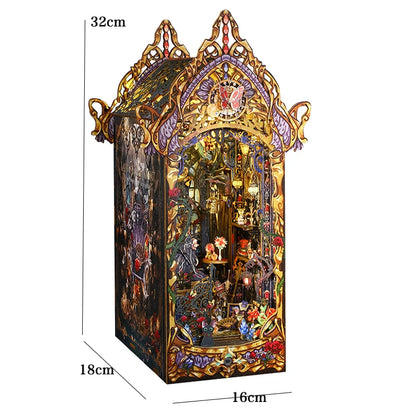 Magical DIY Book Nook Kits Miniature Doll House With LED Light 3D Puzzles Building Wooden Bookshelf Bookend Toy For Adults Gifts