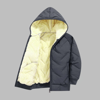 Dubbped Winter Keep Warm Boys Girl Jacket Lined With Velvet Thick Cotton Padded Hooded Coat Kids Children Out The Cold Outerwear