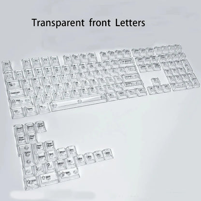 Crystal Transparent Cherry Profile Keycaps For Mechanical Gaming Keyboard ISO Enter PC Key Caps Side Carving Backlit RGB Keycap