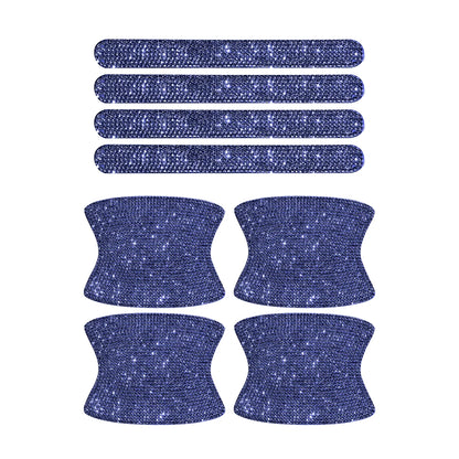 8PCS Universal Car Door Handle Sticker Decal Warning Diamond Auto Strip Driving Safety Bling Car Accessories for Girls Wholesale
