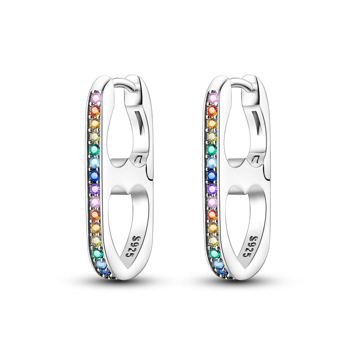 Orstarry Original 925 Sterling Silver Minimally Design Blue Zircon Earrings Women Hoop Earring Anniversary Jewelry Gifts