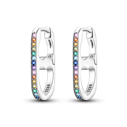 Orstarry Original 925 Sterling Silver Minimally Design Blue Zircon Earrings Women Hoop Earring Anniversary Jewelry Gifts