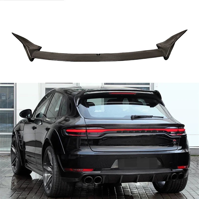 For Porsche Macan Base S GTS Turbo 2014-2027 Carbon Fiber Roof Wing Rear Trunk Spoiler Sport Appearance Upgrade Parts