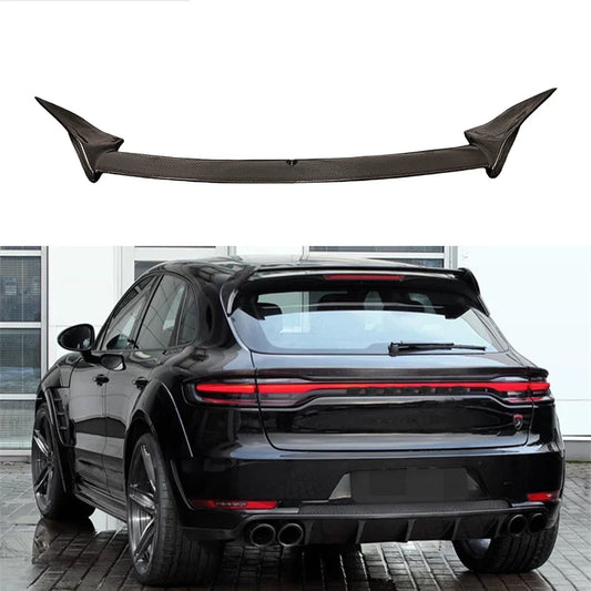 For Porsche Macan Base S GTS Turbo 2014-2027 Carbon Fiber Roof Wing Rear Trunk Spoiler Sport Appearance Upgrade Parts
