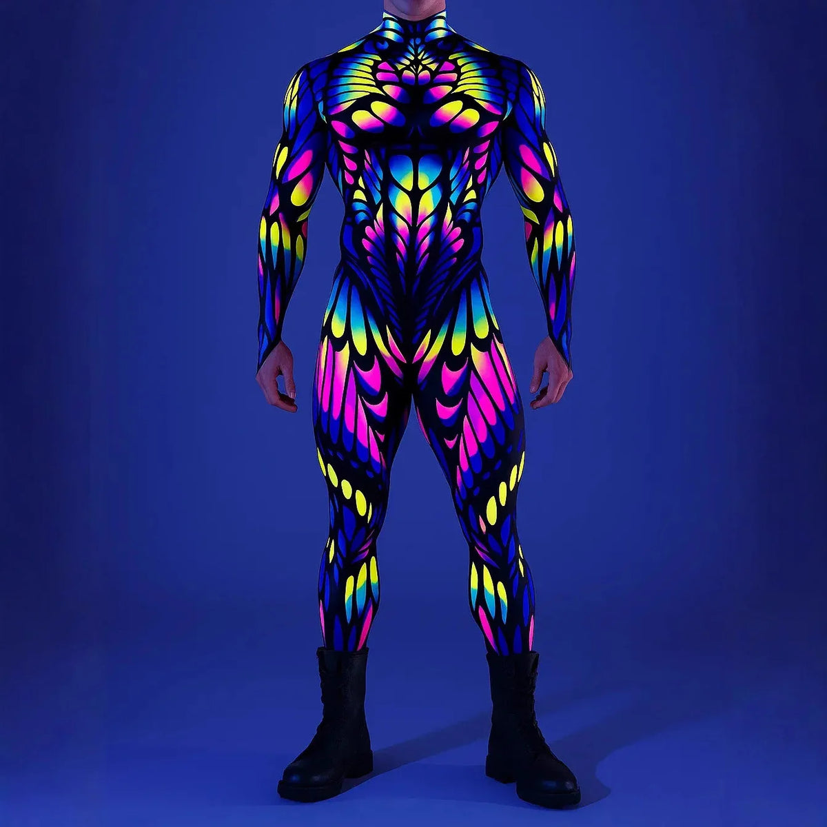 Men Halloween Cyber Punk Jumpsuit Adults Mechanical Cosplay Perfermence Bodysuit Carnival Party 3D Print Cycling Zentai
