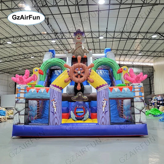 Custom Commercial Large Playground Slide Kids Bouncy Castle Trampoline Double lane Inflatable Slide Outdoor Bouncer