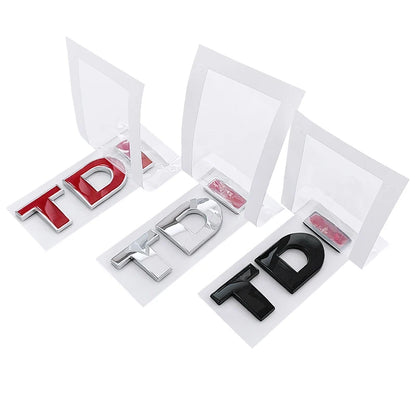 3D ABS Black Red Logo TDI Emblem Letters Decal Car Rear Trunk Badge TDI Sticker for VW Accessories