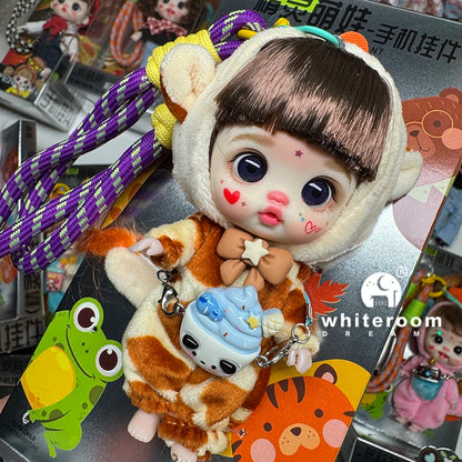 Mini Doll Dolls for girls Labbu doll pocket blyth Boy girl Doll Barbi cry Baby Rainbow Ball jointed doll Mobile phone Decoration