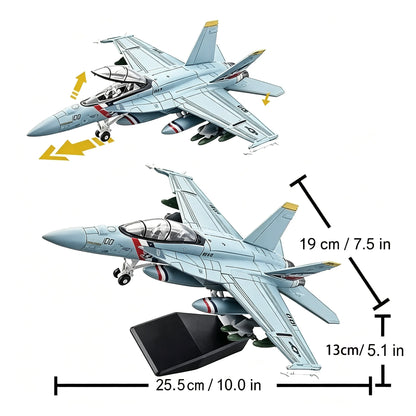 Super Hornet Military Model, Carrier‑based Attack Jet, No Glue No Paint Assembly Plane, Desktop Ornament, Collectible Gift Toy.