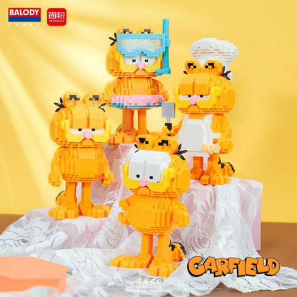 Out of print BALODY Garfield Mini Blocks SpongeBob Smurfs Figures Collection Building Toy DIY Bricks for Kids Present Toy Gift