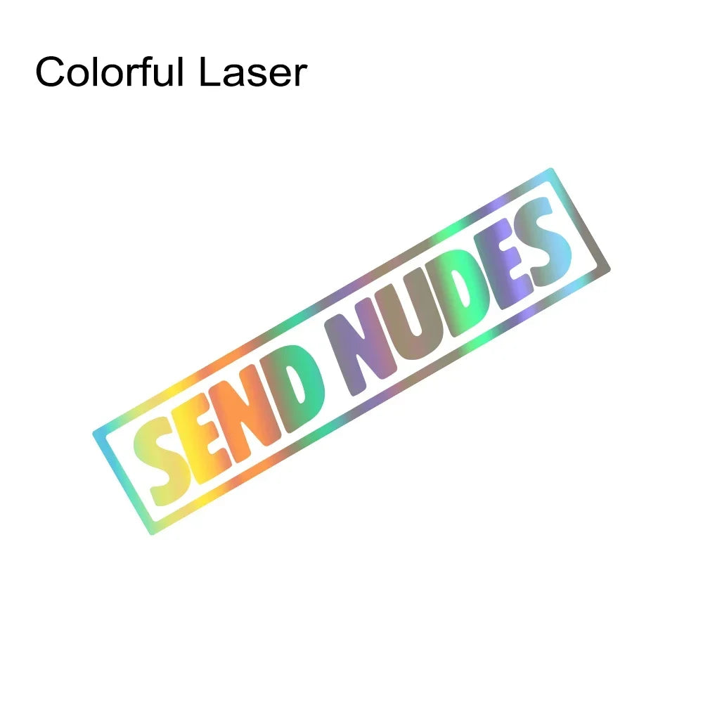 Car Sticker SEND NUDES Text Sticker Self-adhesive Auto Body Window Vinyl Decal Personalized Car Decoration Sticker Accessories