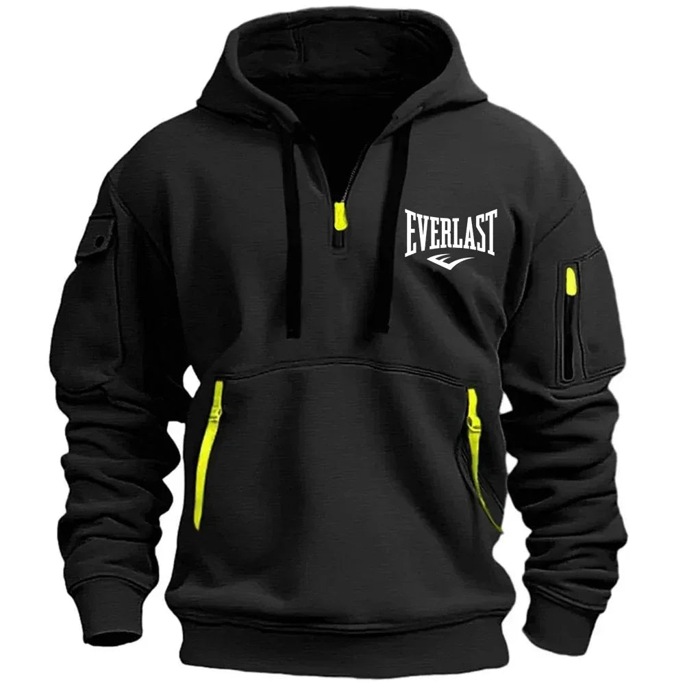 2026 Latest Men's Printed Hoodie Casual Retro Sports Pullover Harajuku Zipper Long Sleeved Multi Pocket Casual Loose Jacket