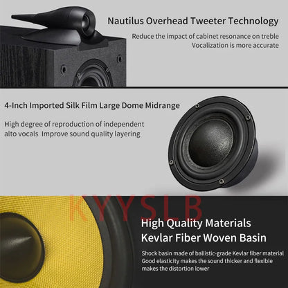 140W High-Power 6.5-inch Speaker Three-Way Bookshelf Speaker Fever 2.0 Hifi Audio Passive Home Theater Enthusiast Speaker 8Ω