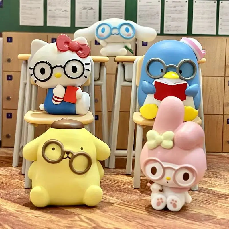 New Product In Stock Kt Cat Melody Wearing Glasses Blind Box Kawaii Fugure Toy Cute Desktop Decoration Surprise Gift For Fans