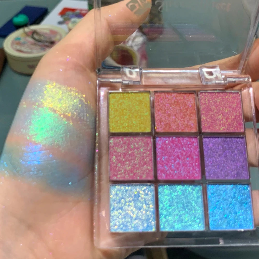 Sheeneffect Chameleon Chrome Eyeshadow Palette 9 Colors High End Makeup Cosmetics