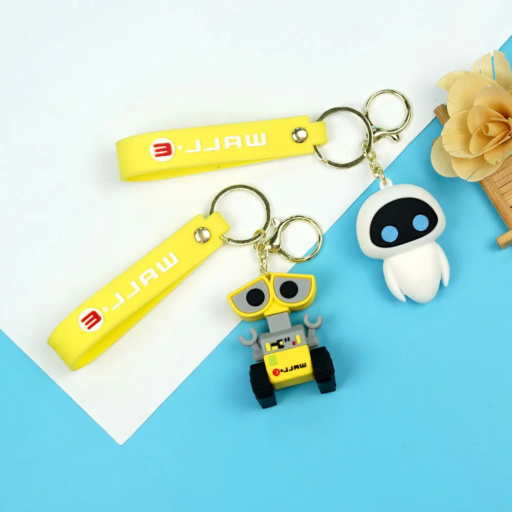 Anime WALL·E Keychain Figure Cute EVE Cartoon Keyring Pendent Jewelry Ornament Toy Birthday Gift Car Key Accessories for Friends