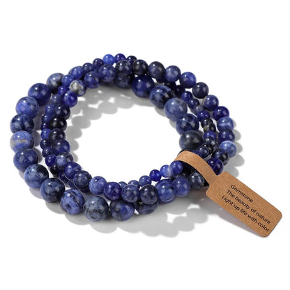 3 Pcs/set Healing Crystal Bracelets for Women 4 6 8mm Natural Stone Beaded Stretch Bracelet Amethyst Indian Agates Jewelry Gifts