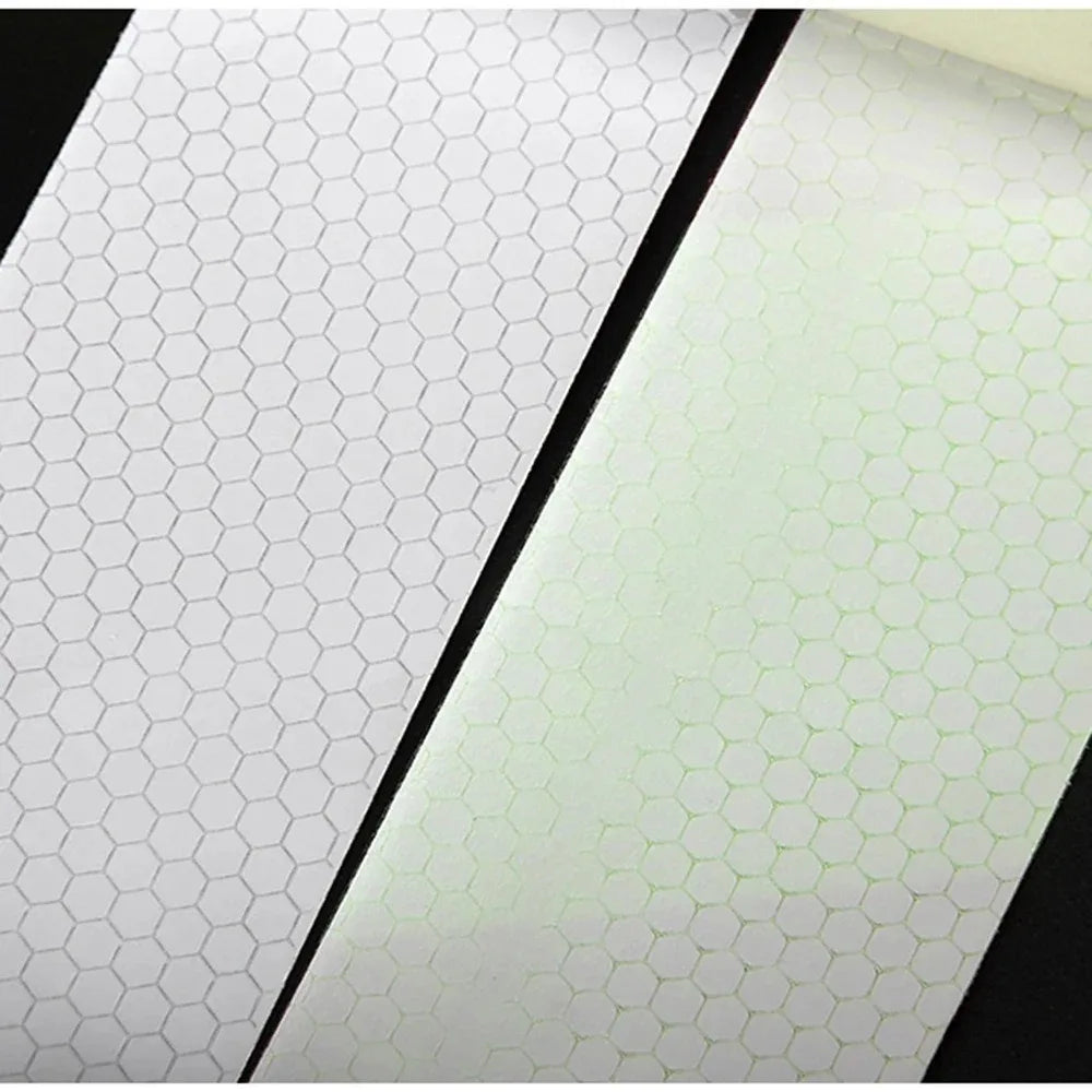 1 Roll Shining Reflective Safety Warning Tape Self Adhesive Twill Pattern Car Warning Markings for Enhanced Visibility