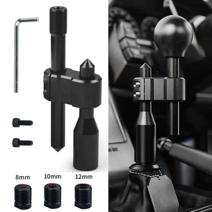 Car Aluminum H Type Gear Shift Knob Extension Adjustable Extender Shifter Lever Handle M18*1.5 M12*1.25 With Three Adapters
