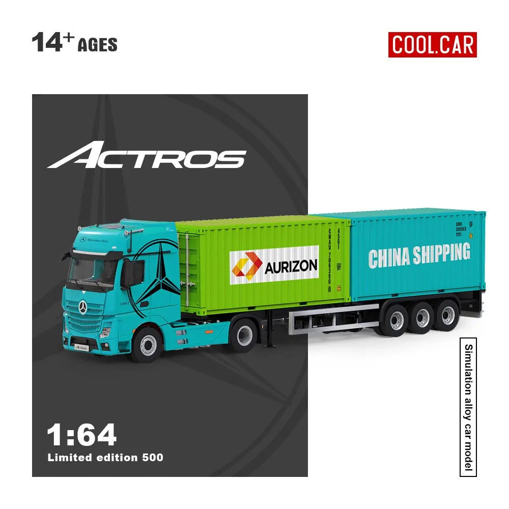 New Cool Car CC 1:64 Scania BONE DRAGON Skeleton Dinosaur Pink Panther Close Van Transport Trailer Alloy Car Model Diecast Toys