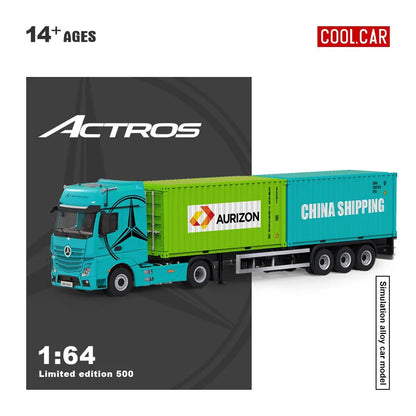 New Cool Car CC 1:64 Scania BONE DRAGON Skeleton Dinosaur Pink Panther Close Van Transport Trailer Alloy Car Model Diecast Toys