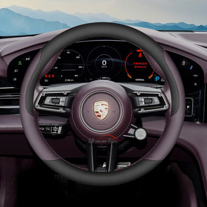 Leather Car Steering Wheel Cover for Porsche Cayenne Macan Panamera 718 2024 2025 Accessories