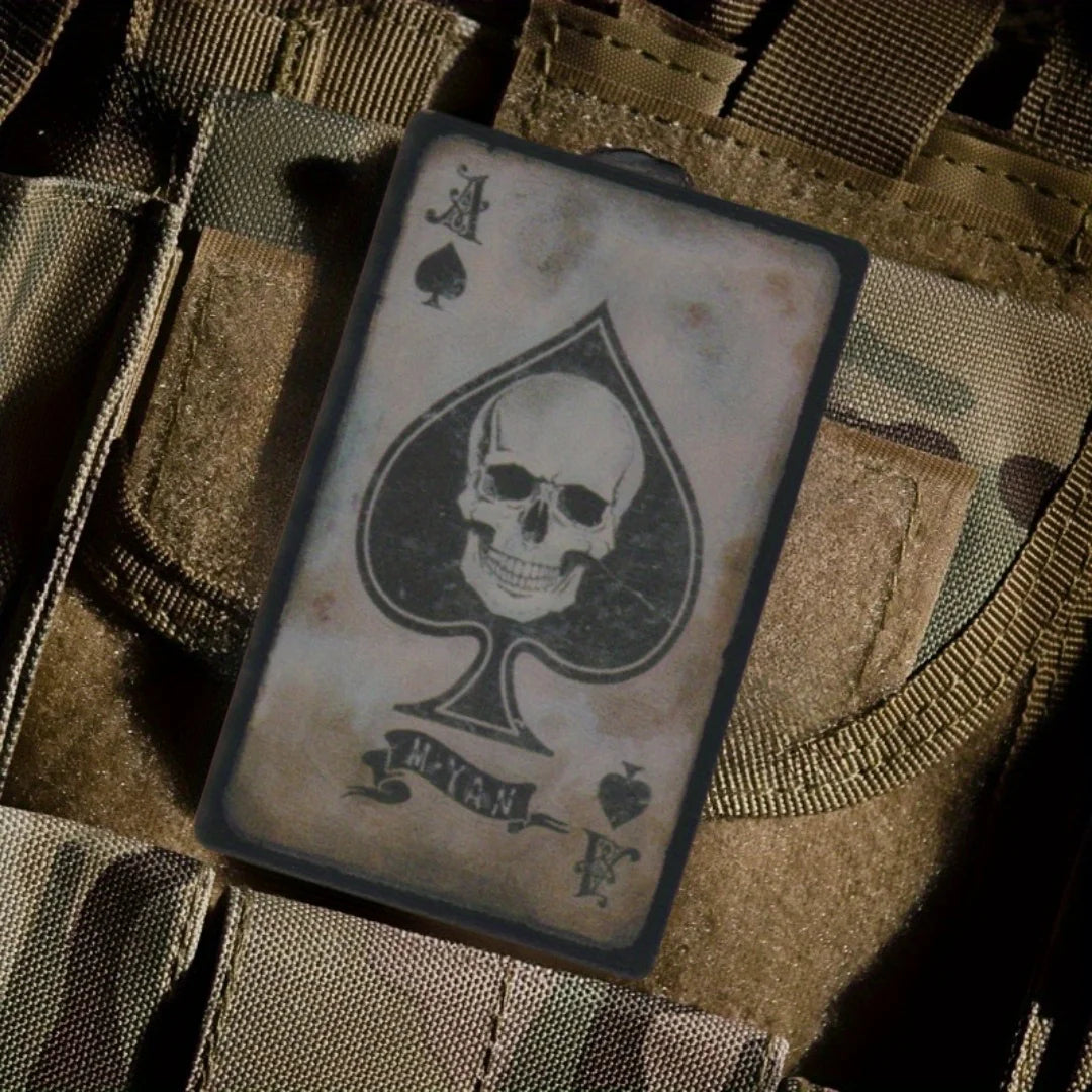 Ace Spades Tactical Morale Badge PVC Hook and Loop Patches Military Army Backpack Decoration Sticker
