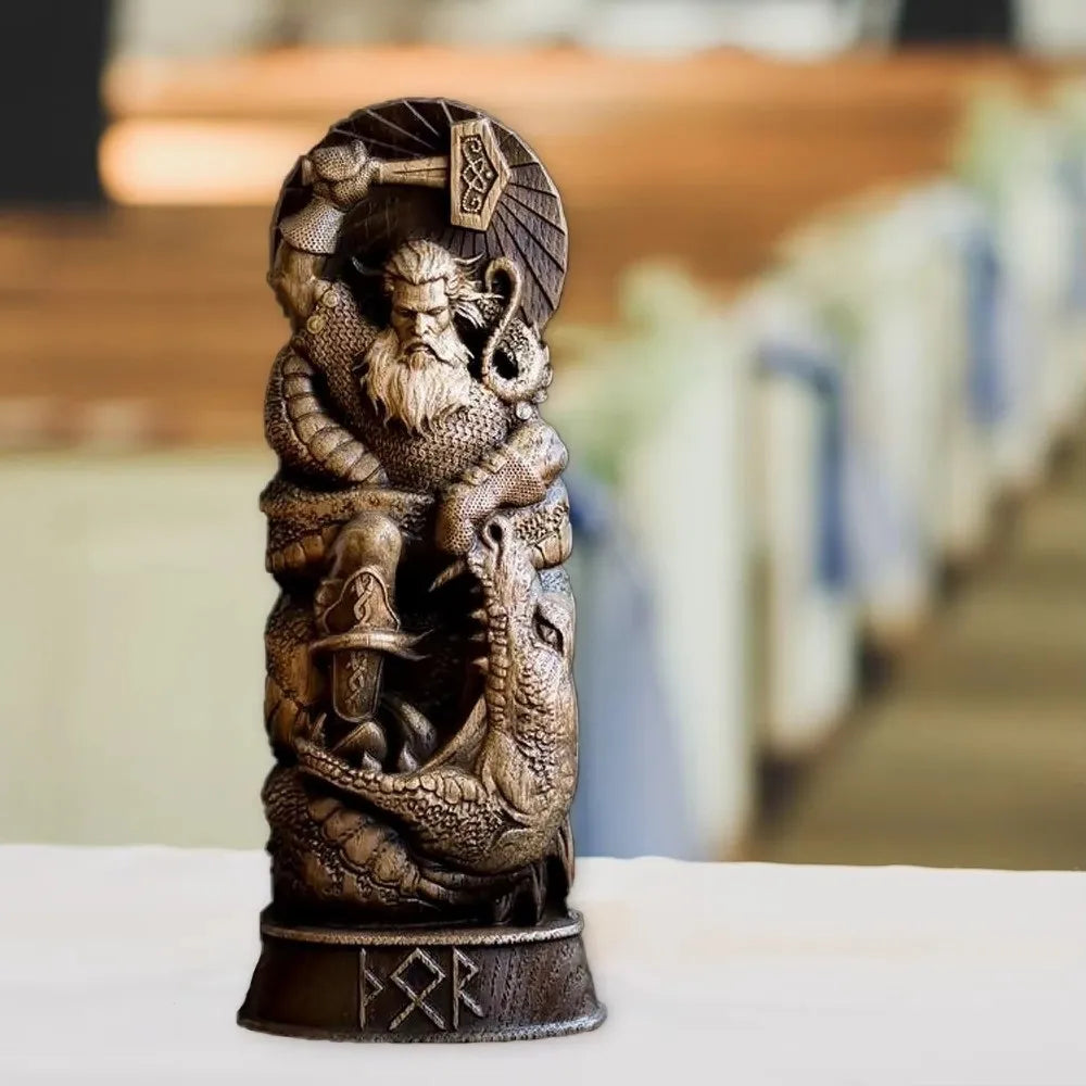 Retro Nordic Gods Sculpture Resin Crafts Mythical Freya Statue Collectible Carving Hero Art Figurine Gift for Mythology Lovers