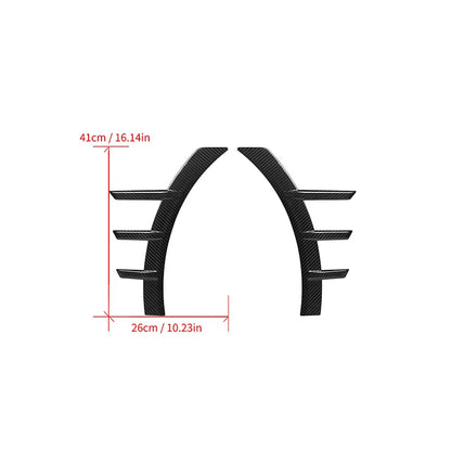 Real Dry Carbon Fiber Front/Rear Bumper Side Fender Trim Cover Side Spats Canards Body Kits For BMW G87 M2 2023+