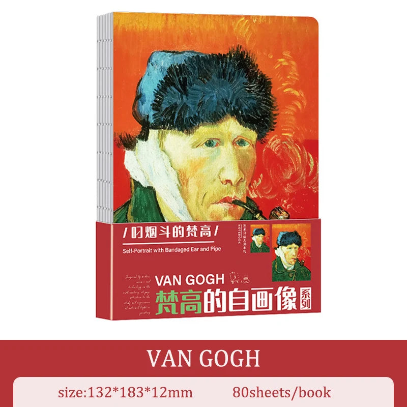 A5 Notebook Ukiyoe & Famous Painting Series Cover,80sheets/Book Writing Diary Recording Life Office Study Note Supplies CS-058