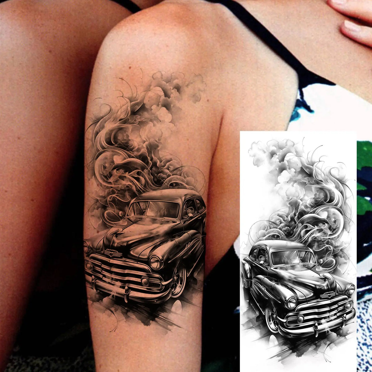 1 Sheets Chicano Prison Gangster Temporary Tattoos For Women Men Adults Fake Tattoo Sticker Water Transfer Self Adhesive Arm Leg