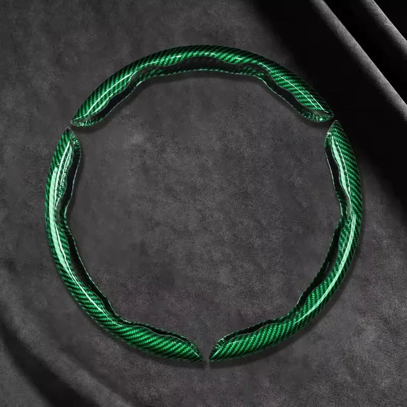 2026 Laser Carbon Fiber Silicone Car Steering Wheel Cover 1K Micro Fiber Leather PVC Wheel Booster Cover Non-Slip Universa