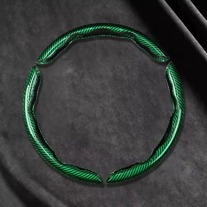 2026 Laser Carbon Fiber Silicone Car Steering Wheel Cover 1K Micro Fiber Leather PVC Wheel Booster Cover Non-Slip Universa