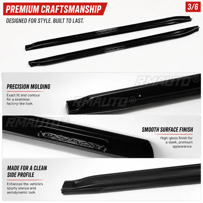 Side Skirt Trim Extension Rocker Panel Garnish Gloss Black Carbon Fiber For Porsche Macan MK1 2015-2026 Car Accessories