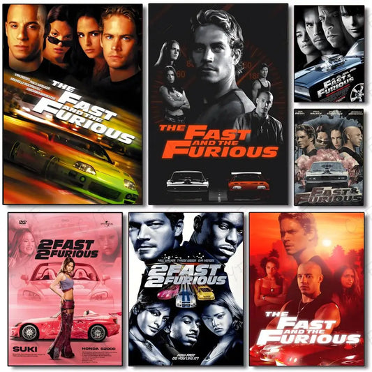 racing action film F-Fast & Furious Poster Painting Wall Art Mural for Living Room Home Decor and Gifts