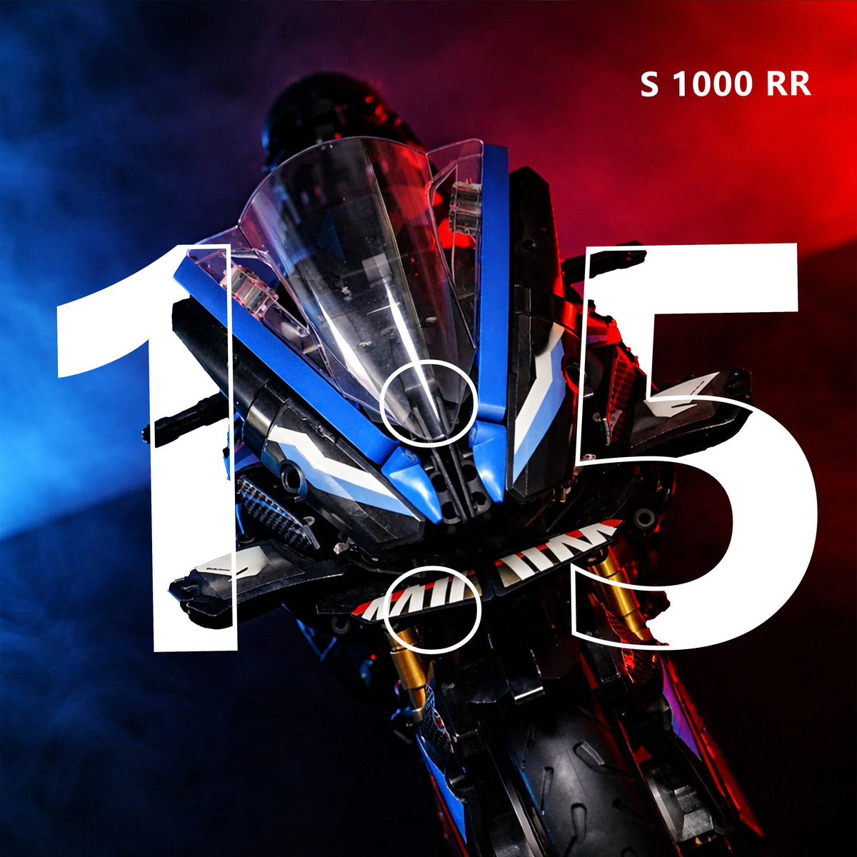 MOC Cool Superbike Model Kit 1909PCS Black Red Blue Edition 5 Scale Racing Motorcycle Building Blocks for Adults Holiday Gifts