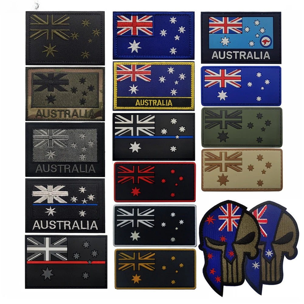 Australia Flg Australia Flag PVC Embroidery Armband Velcro Morale Badge Backpack Patch Stick on clothes backpacks