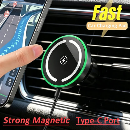 30W Car Charger, Auto-Lock Wireless Fast Charging Phone Mount, Secure Car Charging Dock for iPhone 12 13 14 15 16 17 Xiaomi