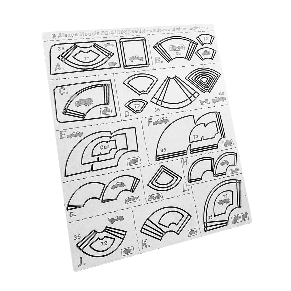 Alexen AJ0031 Metal Cutting Mat Mud Splash Window Wiper Cover Assembly Model Building Tools for Military Model DIY Accessories