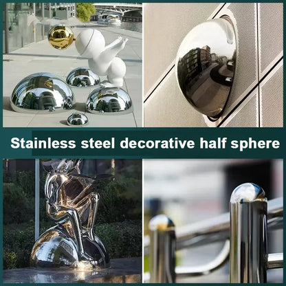 Thick 1/1.5/2mm Mirror Polished 304 Stainless Steel Hollow Hemisphere Half Sphere Wall Decor Furniture Elevator Decor Dome Cap