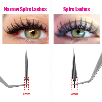 LAKANAKU New Arrival Narrow Spire Lashes Feather Individual Eyelash Extensions C D Cashmere Volume Premade Spikes Eyelashes