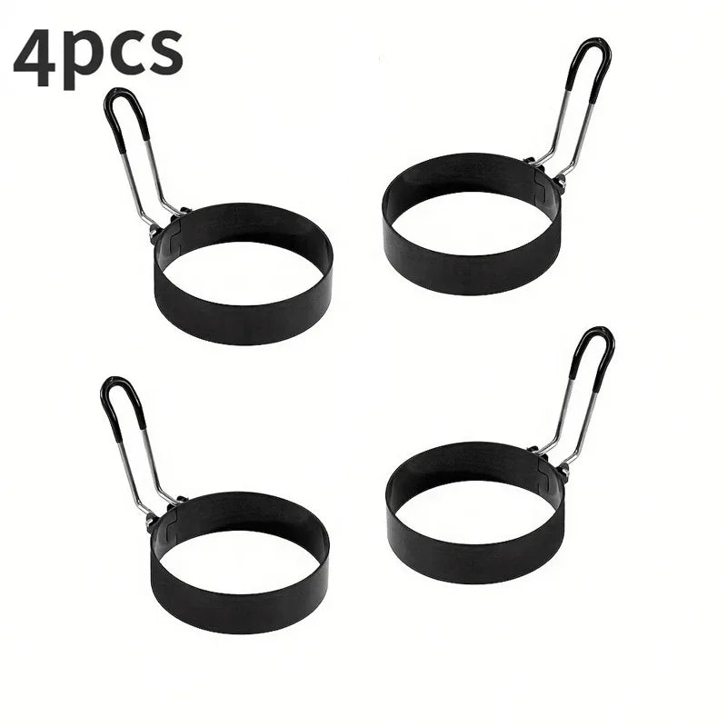 Egg Ring Mold Stainless Steel Non-Stick Pan with Heat Resistant Handle for Frying Hamburgers Easy To Clean Kitchen Cooking Tools