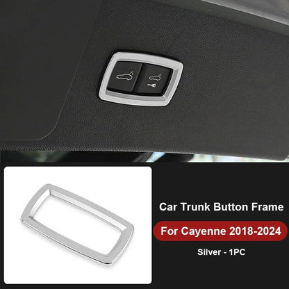 Car Trunk Switch Button Trim Frame Sticker For Porsche Cayenne Macan Panamera 2013 2014-2016 2018 2019 2020 2021 2022 2023 2024