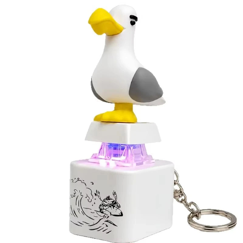 FTCY New Mine Seagull Keycap Keychain Luminous Sounding Stress Relief Creative Fidget Toy Creative Keychain Supporting Wholesale